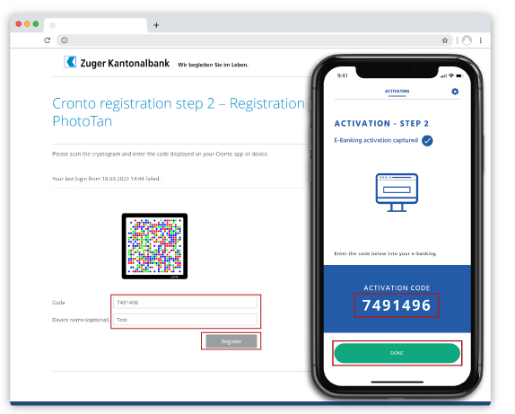 Activate New Smartphone For E-banking Login - Zuger Kantonalbank