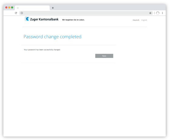 Password change completed