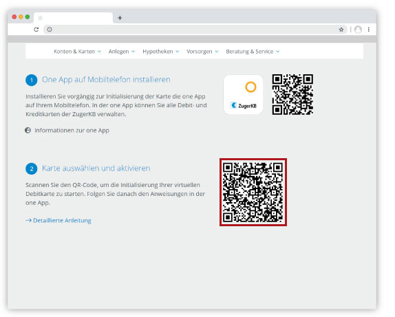 Screen mit QR-Code