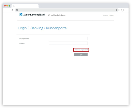 Login E-Banking / Kundenportal