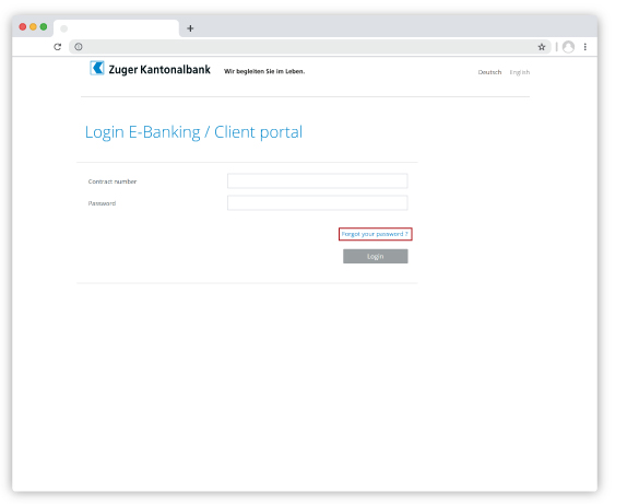 Login E-Banking / Kundenportal